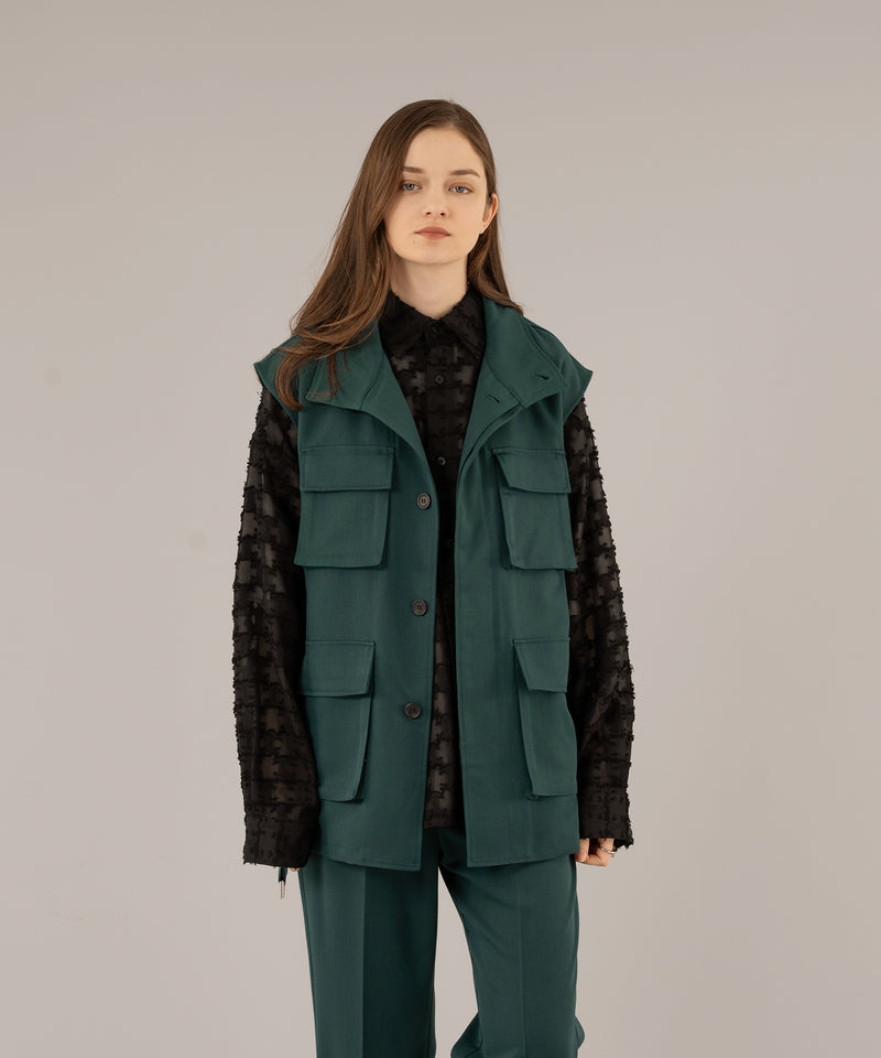 STAND NECK MILLITARY GILET/スタンドネックミリタリージレ