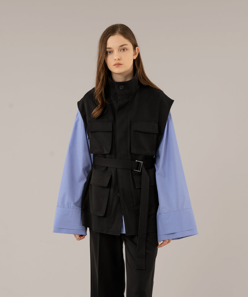 STAND NECK MILLITARY GILET/スタンドネックミリタリージレ