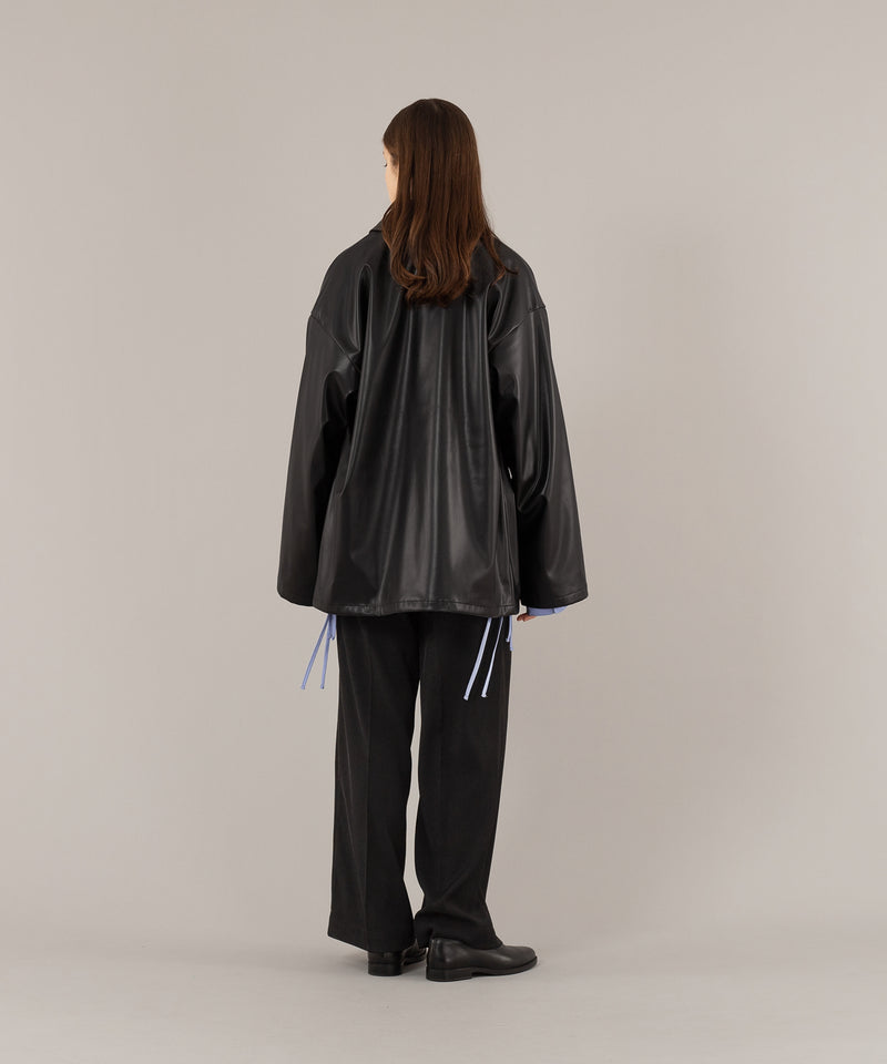 FAKE LEATHER MIDDLE JACKET/フェイクレザーミドルジャケット
