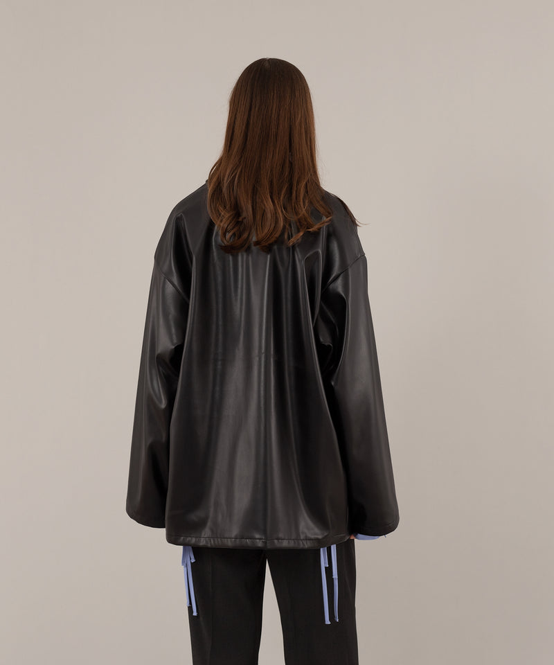 FAKE LEATHER MIDDLE JACKET/フェイクレザーミドルジャケット