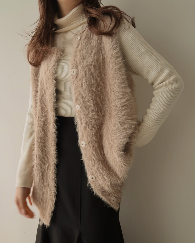 shaggy knit vest / シャギーニットベスト