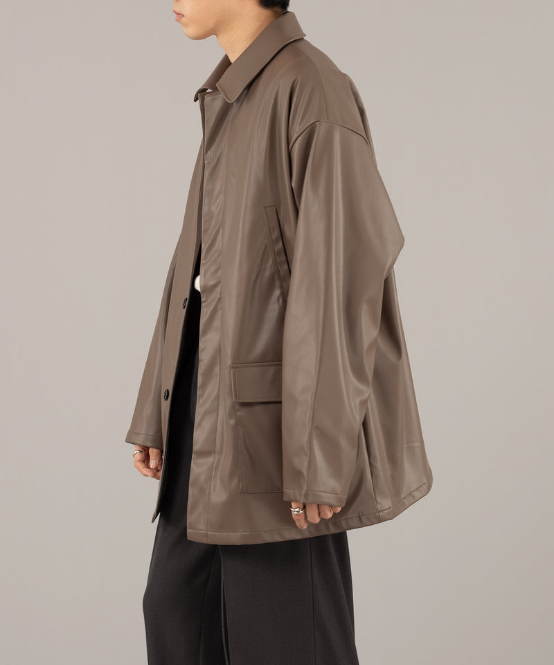 FAKE LEATHER MIDDLE JACKET/フェイクレザーミドルジャケット