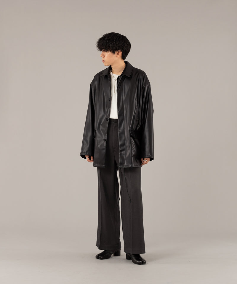 FAKE LEATHER MIDDLE JACKET/フェイクレザーミドルジャケット