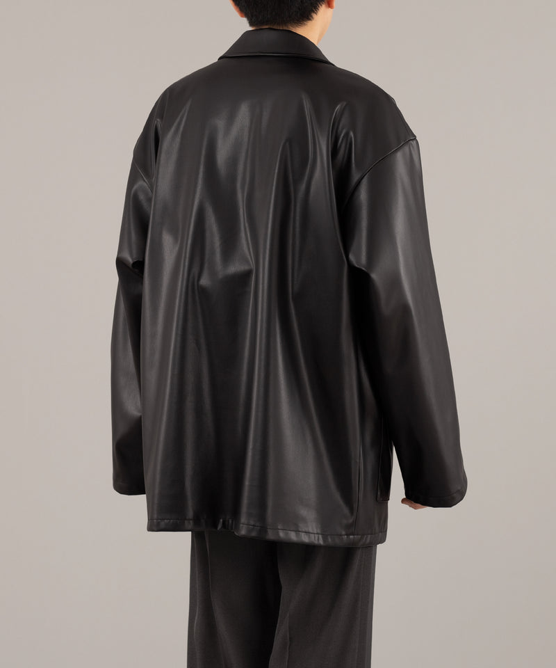 FAKE LEATHER MIDDLE JACKET/フェイクレザーミドルジャケット