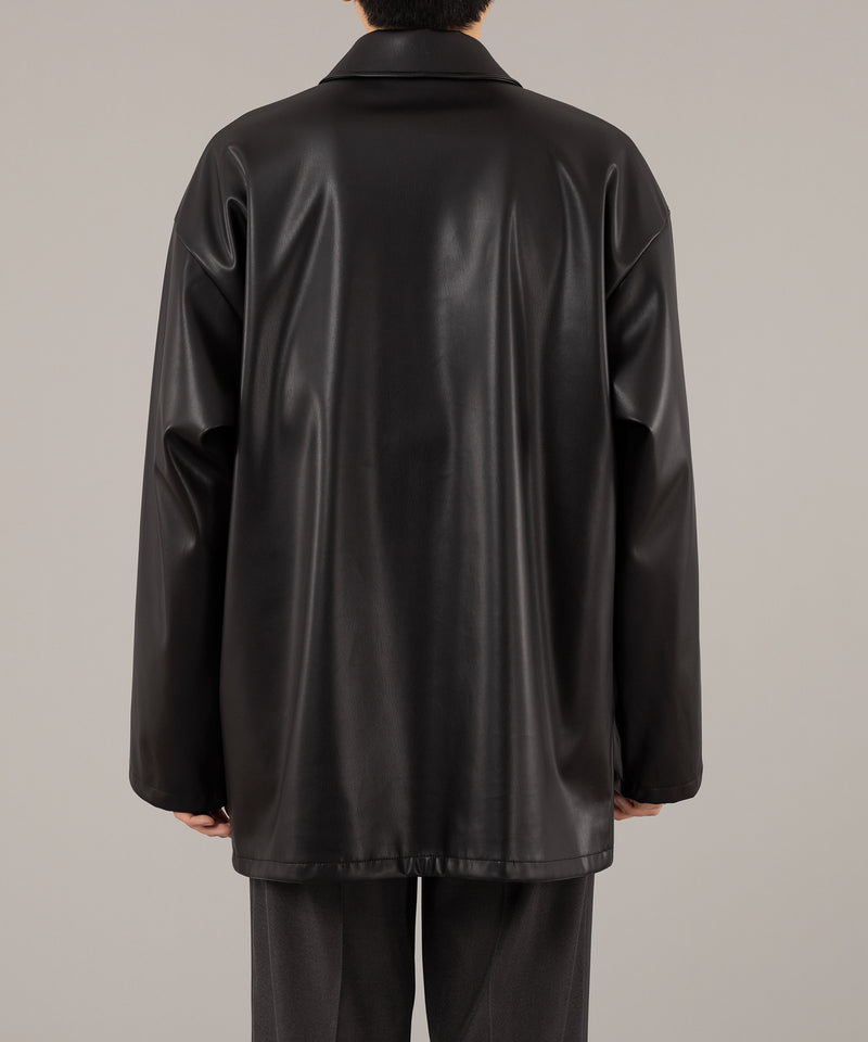 FAKE LEATHER MIDDLE JACKET/フェイクレザーミドルジャケット