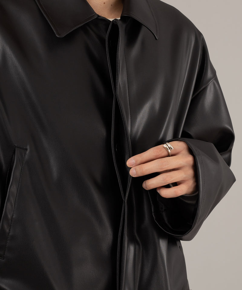 FAKE LEATHER MIDDLE JACKET/フェイクレザーミドルジャケット