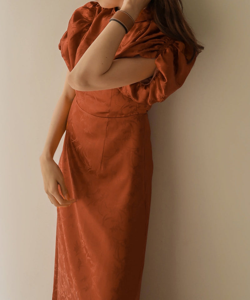 gather shoulder one-piece / ギャザーショルダーワンピース