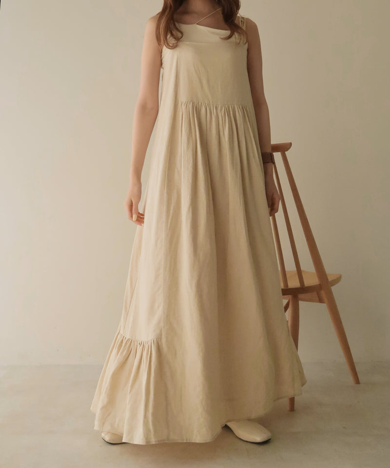 linen gather camisole onepiece / リネンギャザーキャミワンピース