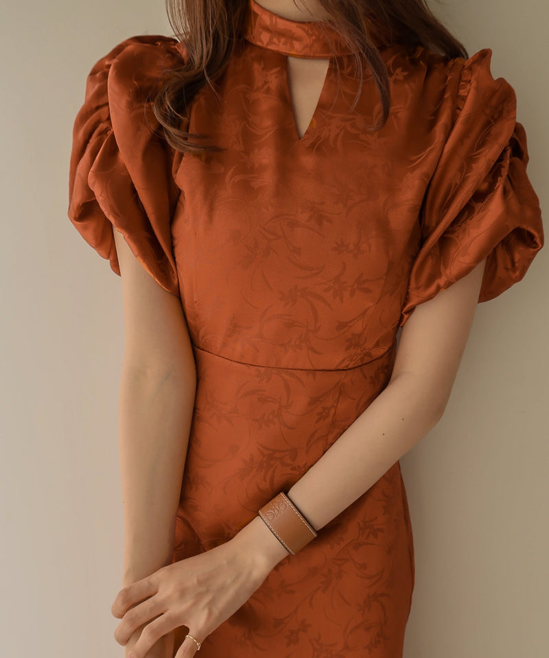 gather shoulder one-piece / ギャザーショルダーワンピース