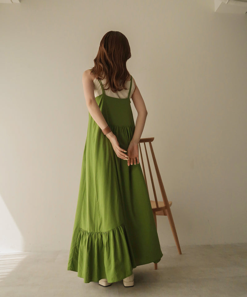 linen gather camisole onepiece / リネンギャザーキャミワンピース
