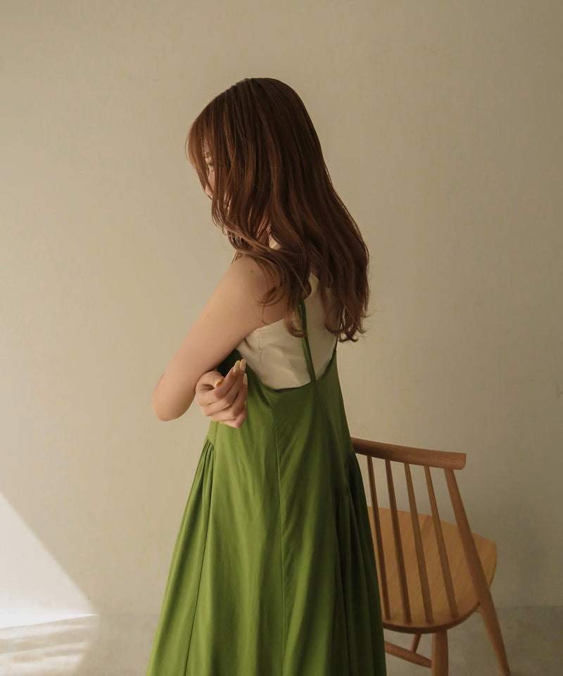 linen gather camisole onepiece / リネンギャザーキャミワンピース