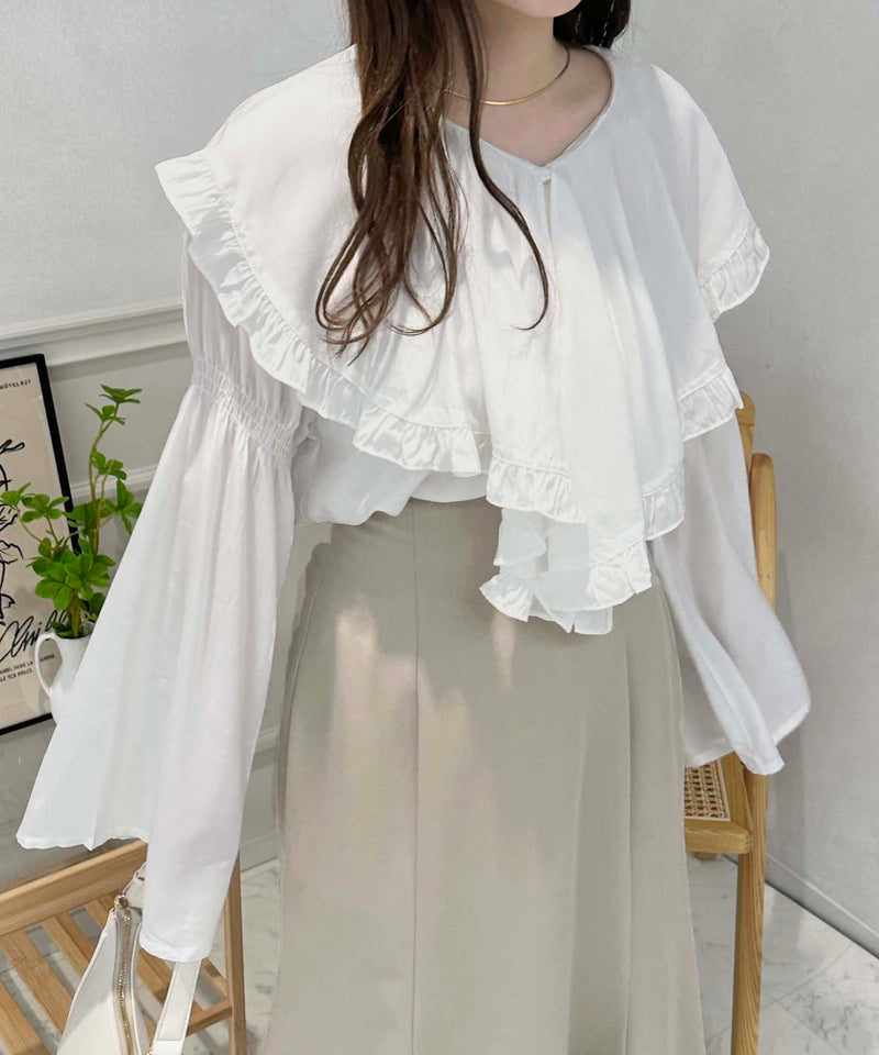 RUFFLE COLLAR BLOUSE/ラッフル襟ブラウス