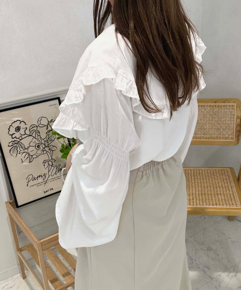 RUFFLE COLLAR BLOUSE/ラッフル襟ブラウス