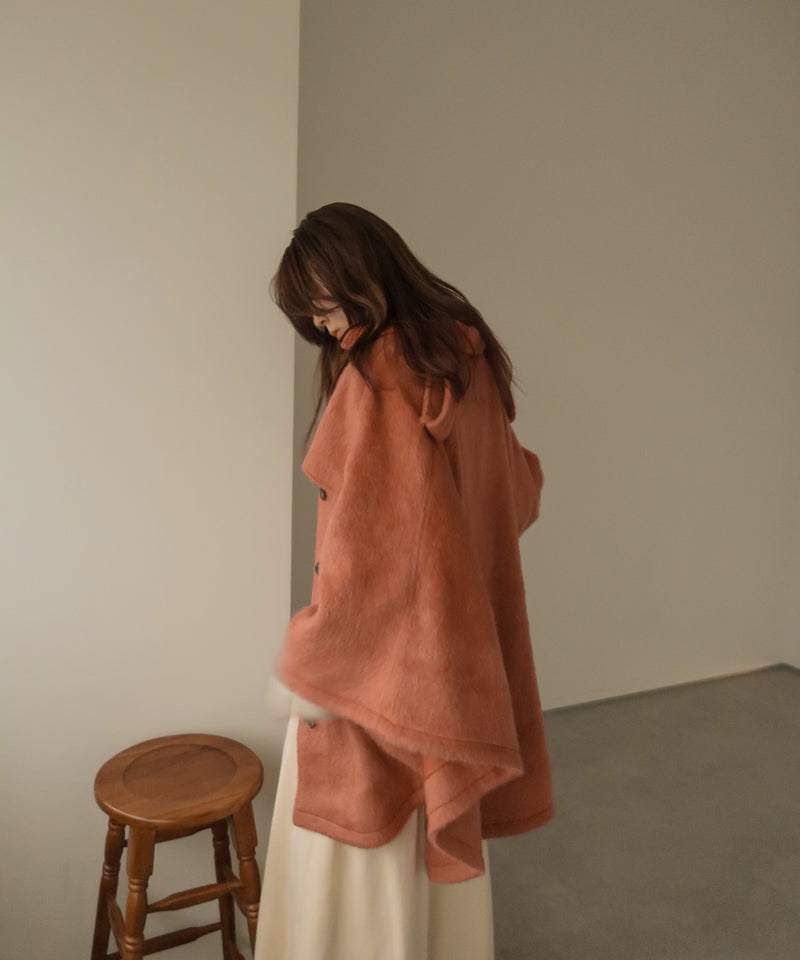 shaggy poncho coat / シャギーポンチョコート
