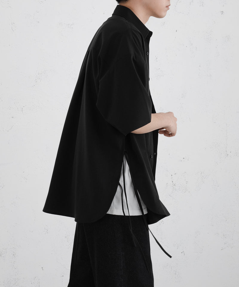 DRAW CODE SLIT SHIRT/ドローコードスリットシャツ
